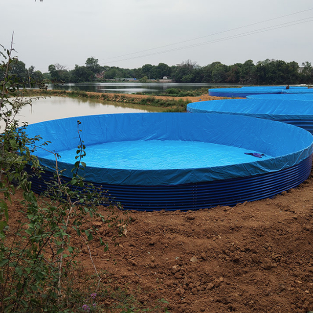 China Large Aquarium Plastic Fish Stock Tank PVC Coated Fish Pond for Farming Fish Tanks